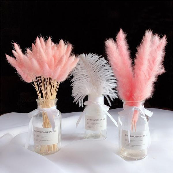 

decorative flowers & wreaths wedding marriage table decoration natural feathers dried pampas tail grass with vase shop store home livi