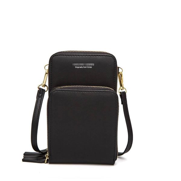 

fashion korean style women wallet pu leather solid color retro female messenger mobile phone bag carteras mujer, Red;black
