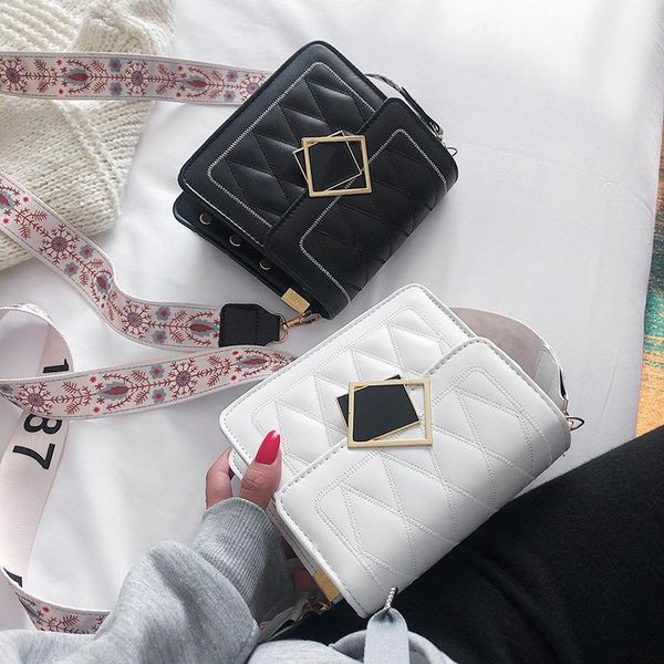 

waist bags fashion women shoulder bag cross-body leather pack rhombus floral strap portable square inner pocket detachable buckle