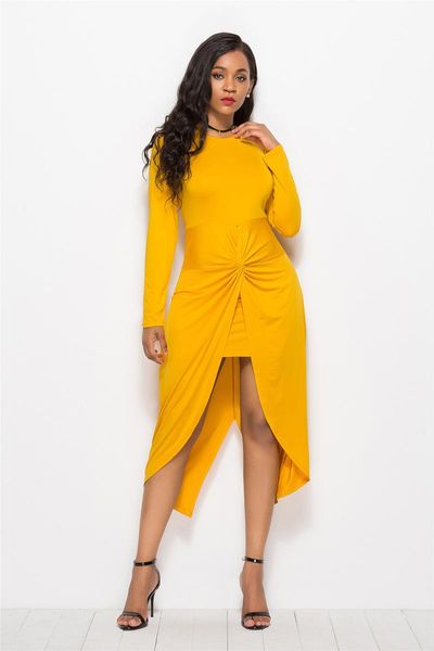 

casual dresses spring summer dress women 2021 long sleeve banquet swallowtail fashion plus size slim solid split party vestidos, Black;gray