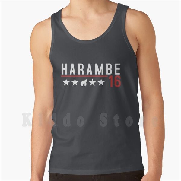 

harambe for president tank vest 100% cotton nights meme harambee gorilla, White;black