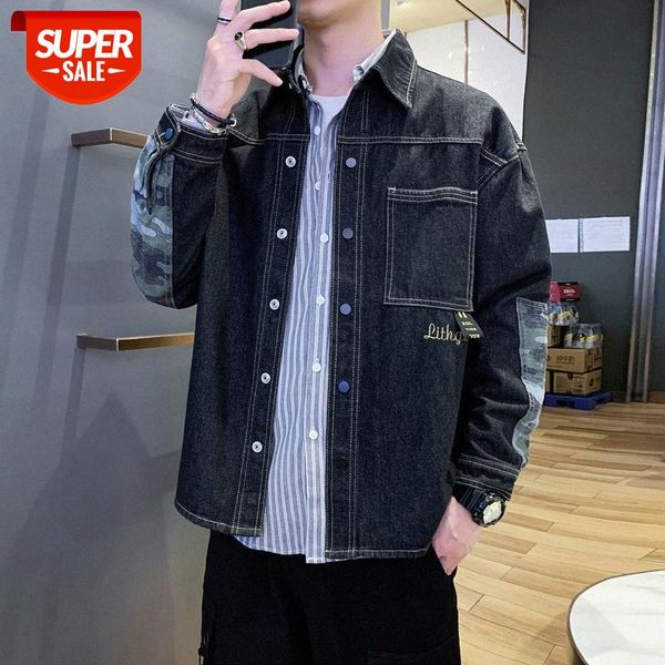 

denim jacket men's trendy street loose clothespin #sd3s, Black;brown