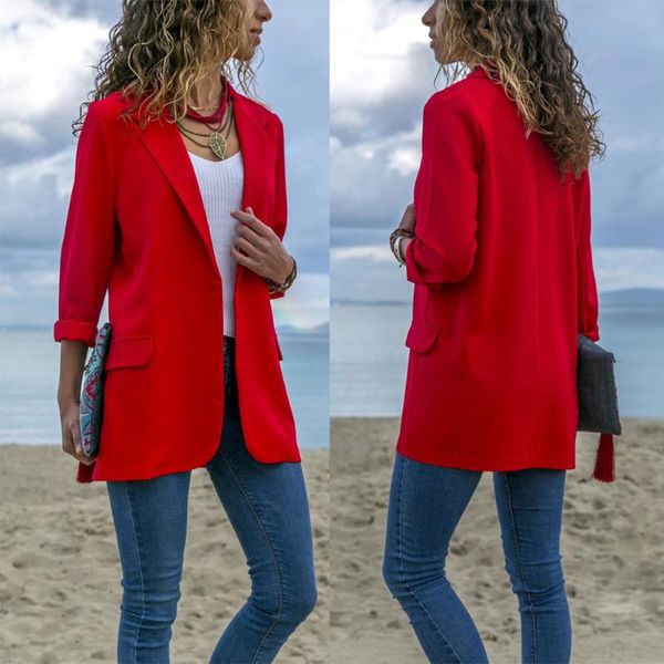 

women's suits & blazers women elegant fashion slim casual business blazer suit outwear, White;black