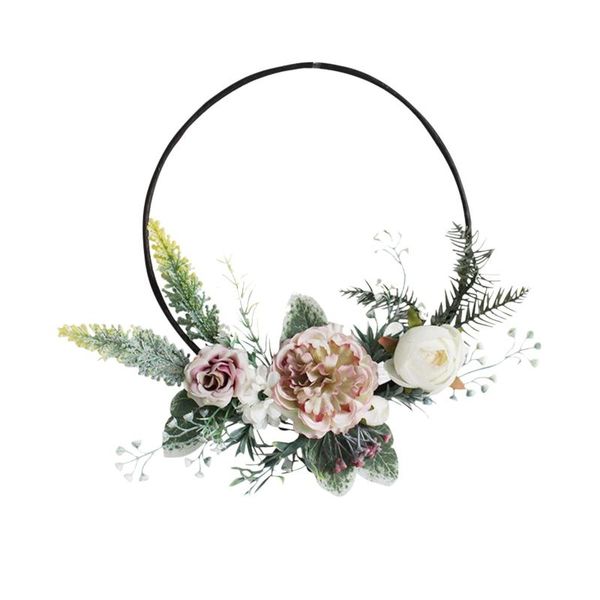 

decorative flowers & wreaths art craft floral hoop wreath artificial flower hanging wall garland wedding nursery home room garden decoration