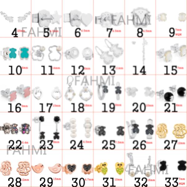 

fahmi selling 100% s925 sterling silver youth and stylish bear earrings at sweet temperament elegant lady original jewelry for