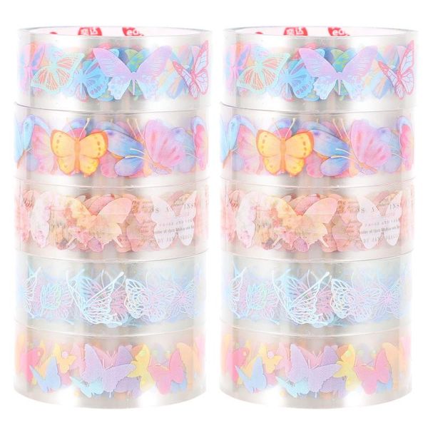 

gift wrap 10 rolls beautiful pet tapes pretty transparent delicate washi