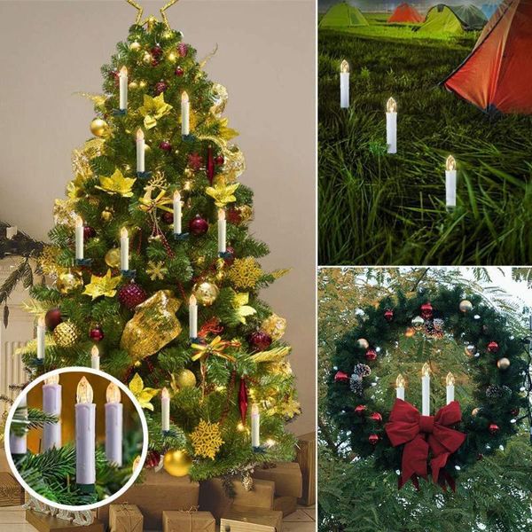 

candles 10pcs christmas tree clip candle flameless flashing with remote and suction cup electronic control lamp garden decoration