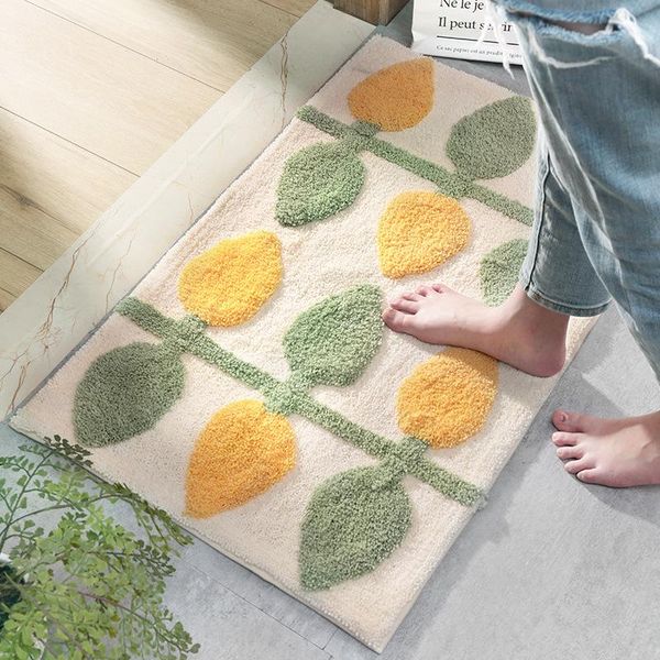 

kc flocking bedroom living room carpet floor mats simple household kitchen and bathroom door absorbent non-slip mats rug rugs