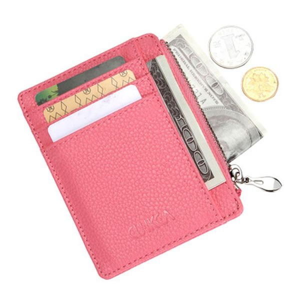 

wallets 1pcs id card holder wallet women business pu coin purses slim bank case organizer zipper passport, Red;black