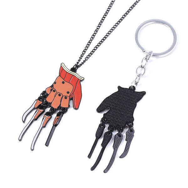 

horror movie a nightmare on elm street freddy krueger glove alloy key chains keychain key chain keyring pendant necklace chain, Silver