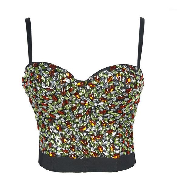 

colorful short corset rhinestone bra cropped bustiers brassiere waist trainer wedding overbust korzet & corsets, Black;white