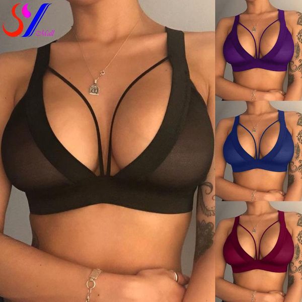 

bras sy women elegant soild color lace vest hollow out underwear bikini exotic wear bralette lingerie brallete, Red;black
