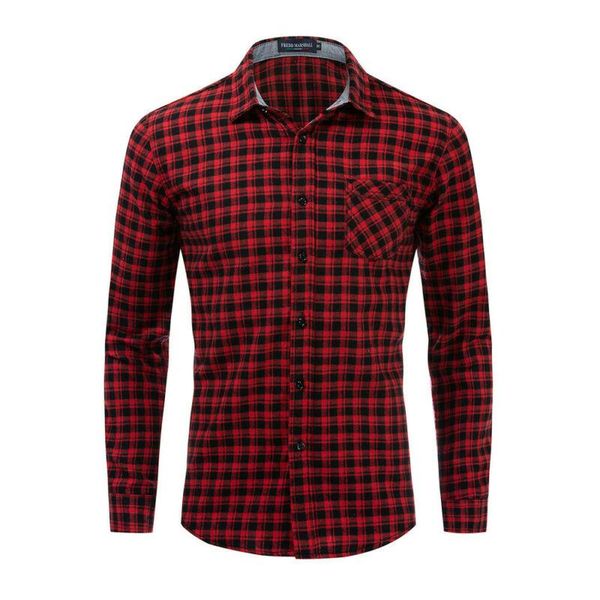 

men's casual shirts single breasted button long-sleeved shirt plaid summer with pockets fashion turn-down office wear clothing, White;black