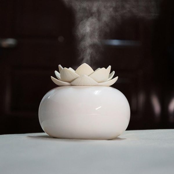 

humidifiers 200ml ceramic ultrasonic aroma humidifier air diffuser simplicity lotus purifier atomizer essential oil difusor de