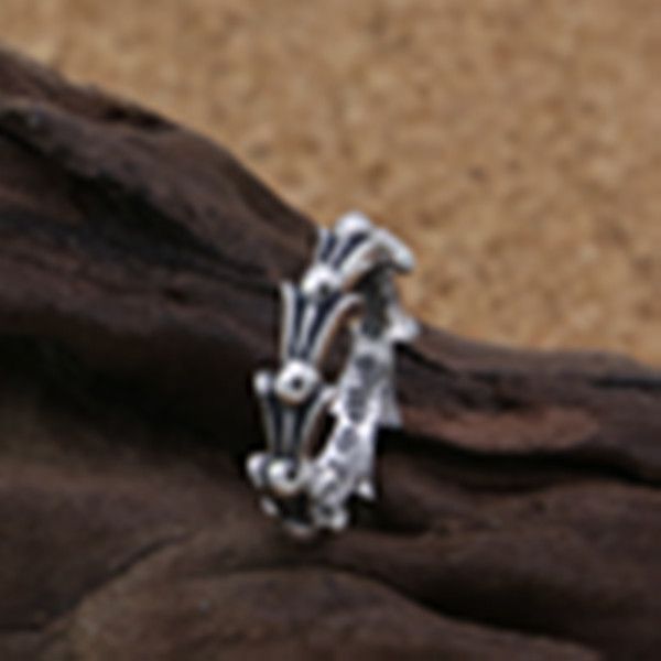 

925 sterling silver fish tail cross band rings american european antique punk gothic designer luxury jewelry accessories gifts