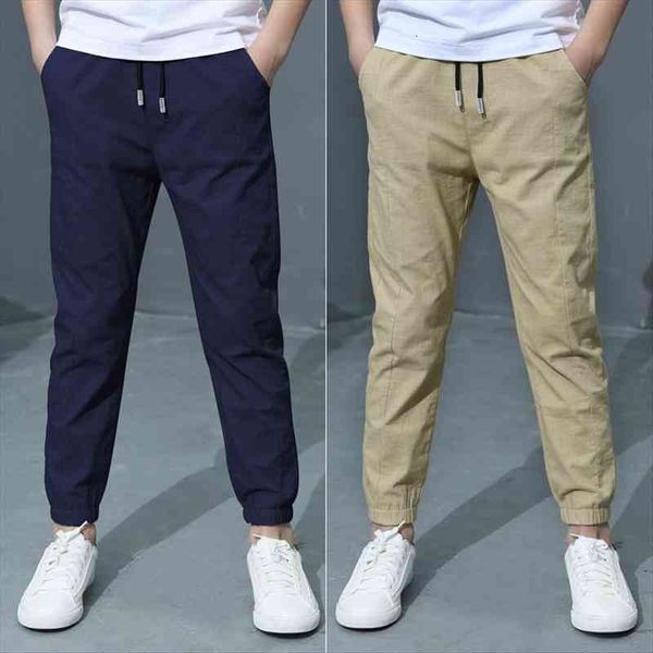 

boys casual pants for summer solid cotton and linen mosquito fashion trousers 110-160 high quality, Blue