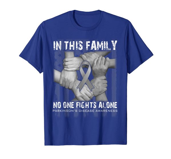 

in this family no one fights alone parkinson's disease shirt, White;black