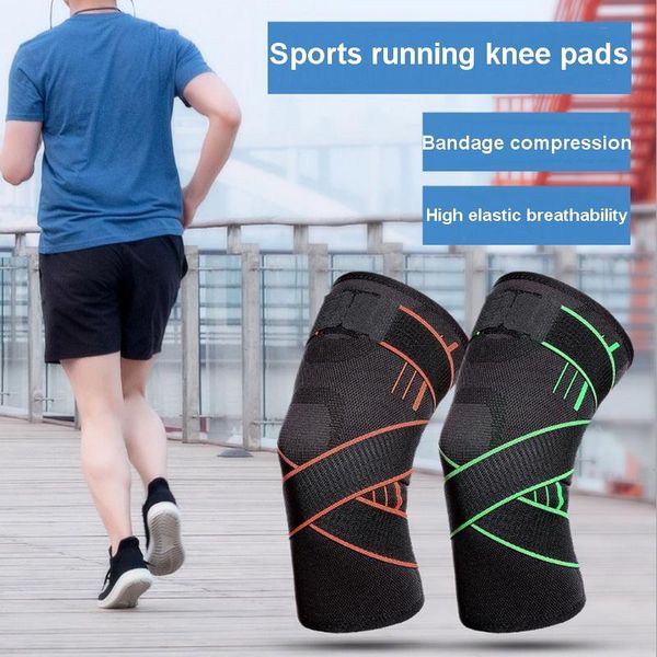 

elbow & knee pads outdoor mountaineering running sports breathable bandage compression protective elastic fitness riding protector gear, Black;gray