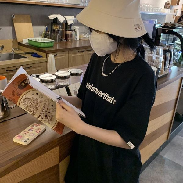 

men's t-shirts thisisneverthat 2021 summer trend loose couple casual shirt short-sleeved campus wear t-shirt men's and women's, White;black