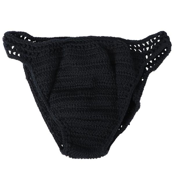 

stylish bikini briefs hand knitted shorts for beach seaside lady wearing