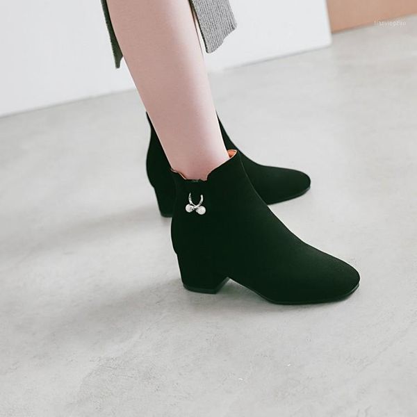 

boots big size martin's shoes grinded women's spring and autumn heavy-heeled high-heeled1, Black