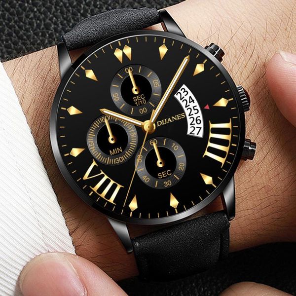 

wristwatches relogio masculino watches men fashion sport box stainless steel leather band watch quartz business wristwatch reloj hombre 2021, Slivery;brown