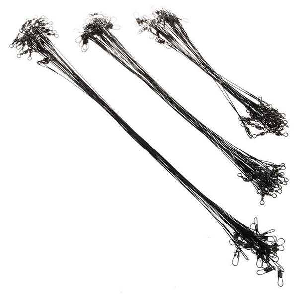

fishing line 60pcs stainless steel wire leader 15/23/30cm black braid