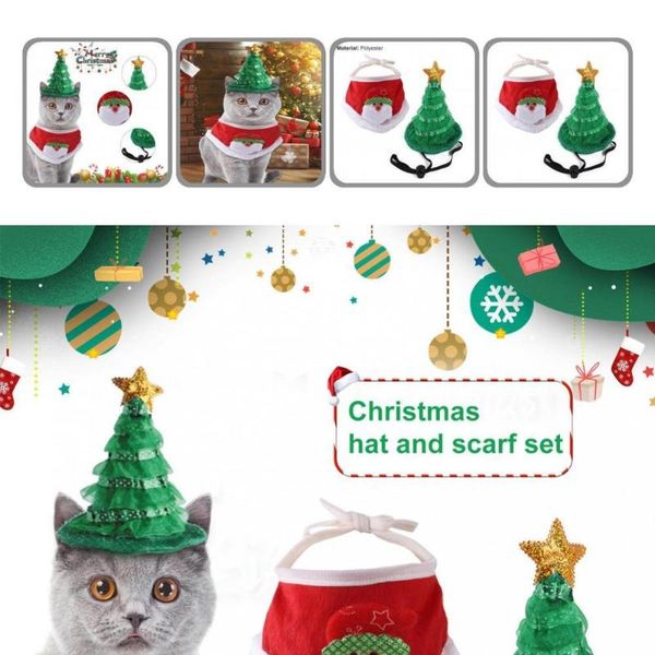 

cat costumes decorative adjustable cute pet cats beanie neckerchief kit for winter