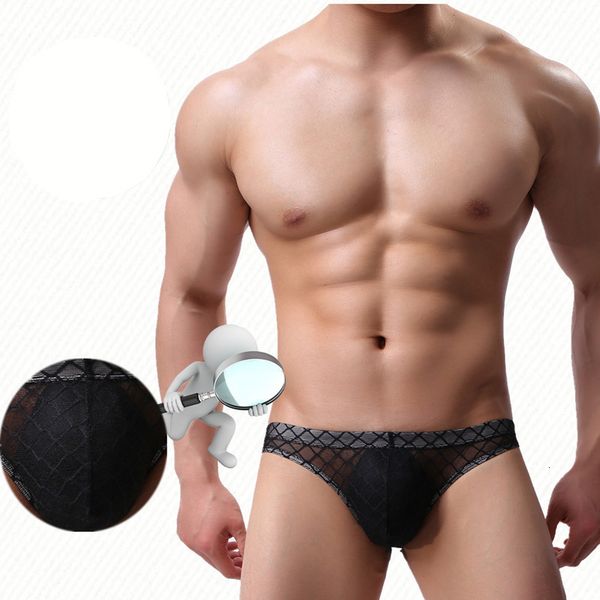 

new men mesh breathing you bulgy panties soft and comfortable tightening triangle bottom men's underwear, Black;white