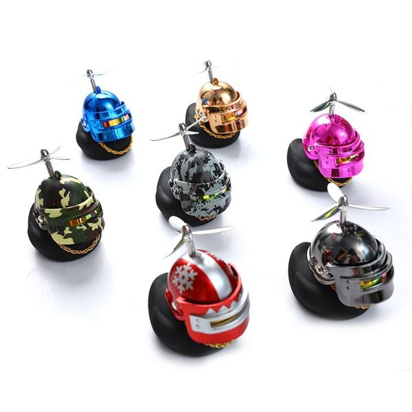 

interior decorations car decoration yellow duck with helmet for bike motor without lights