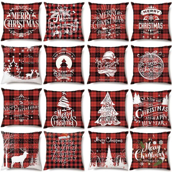 

cushion/decorative pillow 2022 christmas pillowcase 45x45cm santa claus elk home decoration gift ornaments navidad year