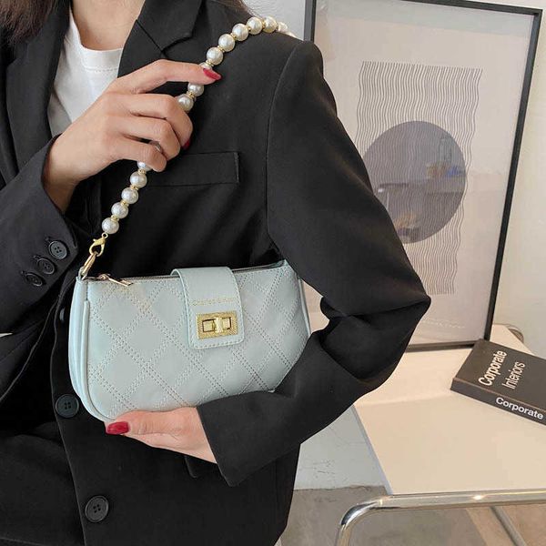 

sweet pearl hand women's 2021 fashion single shoulder underarm advanced feeling rhombic msenger bag
