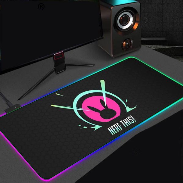 

mouse pads & wrist rests music dj logo rgb gaming pad luminous led computer keyboard accessories desk mat pc notebook gamer mousepad xxl