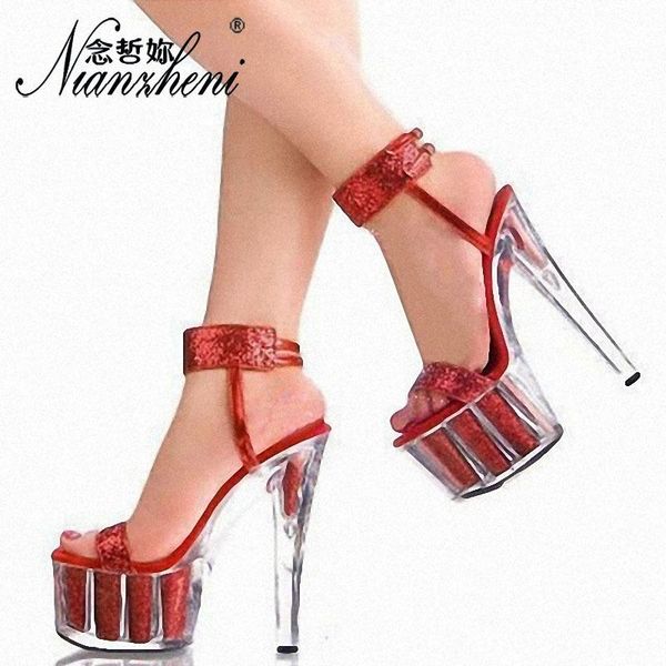 

sandals women's fish mouth ultra-fine waterproof high-heeled crystal, Black