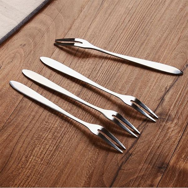 

creative stainless steel fruit fork west cutlery small fork two teeth dessert cake