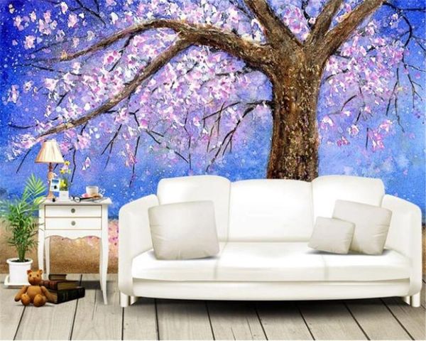 

wallpapers wholesale 3d wallpaper beautiful fantasy romantic purple peach tree blossoming colorful background hd