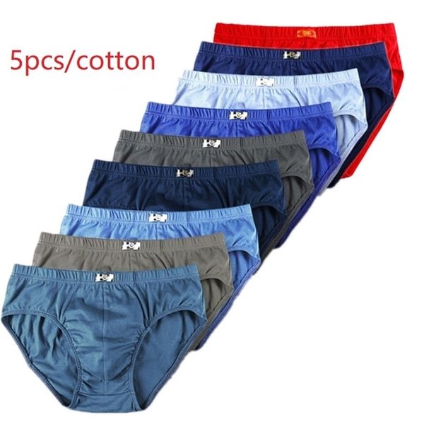 5 pezzi Slievi da uomo Underpants Maschio Cotton Sexy Underwear Mancciale Mancciale specialmente maschile Male Casa maschio Solido Colore 210730 210730