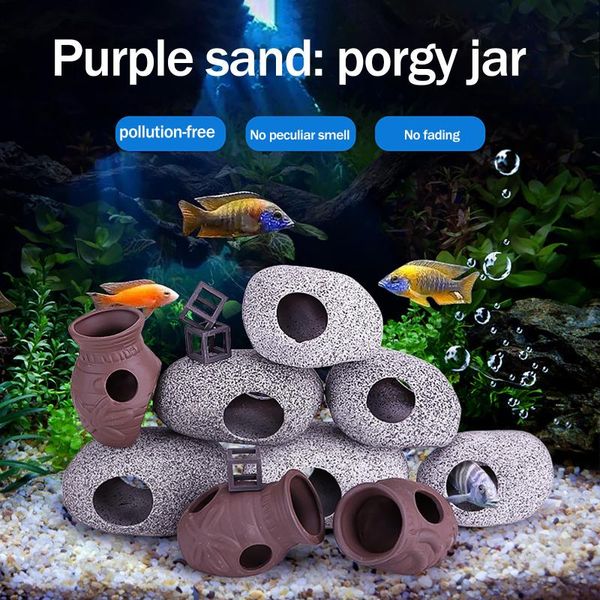 

decorations fish tank aquarium stackable decorative grottoes, hidden breeding sites for prawns accessories