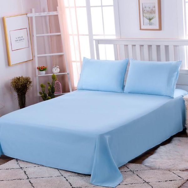 

sheets & sets 100% egypt cotton flat sheet mattress cover solid color with elastic band bedding bed double queen size bedsheet 1pcs