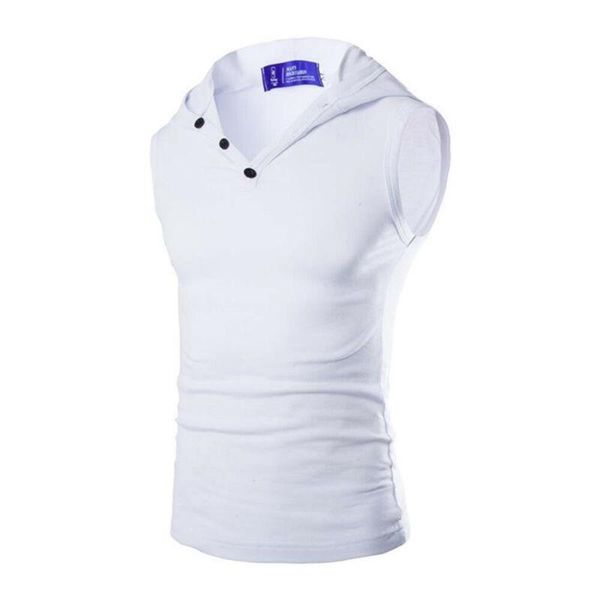 

men's t-shirts men sleeveless solid casual t-shirt vest summer hoodies sports fitness basic top, White;black