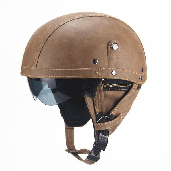 

motorcycle helmets non standard electric vehicle helmet retro cool half pedal cruise leather men and women