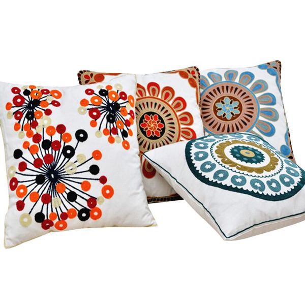 

pillow case pillowcase floral embroidery square throw cushion covers accessories