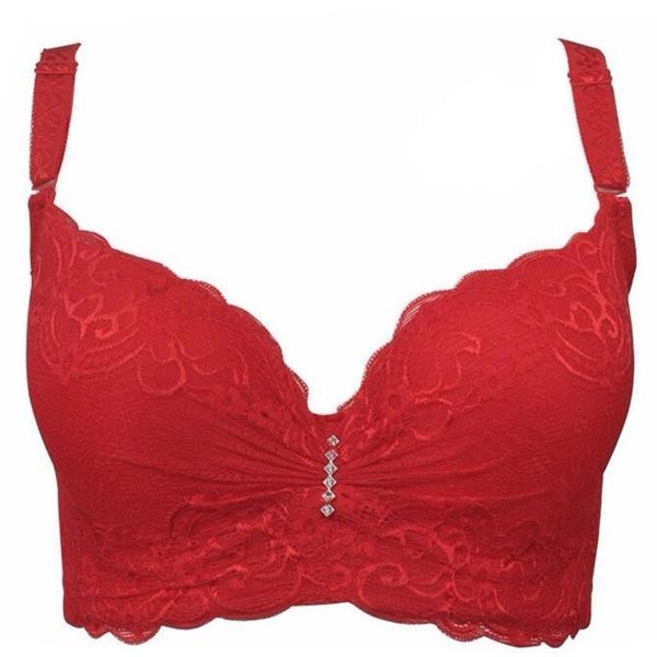 

women lace bras push up brasserie lingerie comfortable red beha brand-new fashion underwear, Red;black