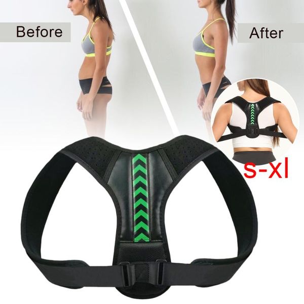

back support brace postrue corrector for men women adjustable shoulder upper spine belt, Black;blue