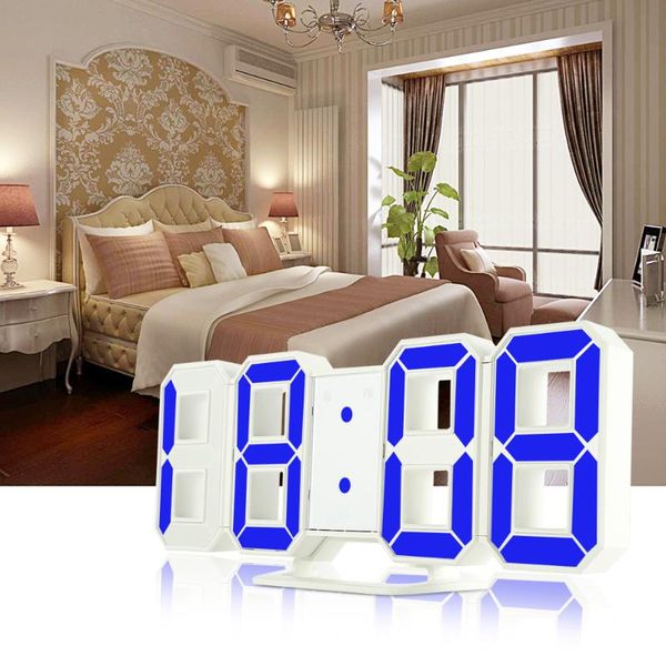 

wall clocks 3d led clock modern digital table deskalarm nightlight saat for home living room office 24 or 12 hour