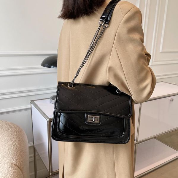 

evening bags big chain tote women shoulder bag fashion large capacity messenger for 2021 solid color crossbody women's