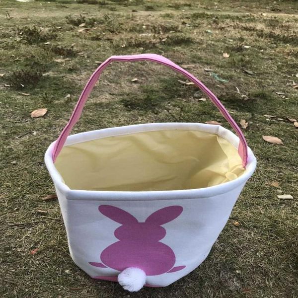

4 bags canvas baskets easter basket bunny tote bag egg rabbit printed candies colors l-oa3960 owedi, Red;black
