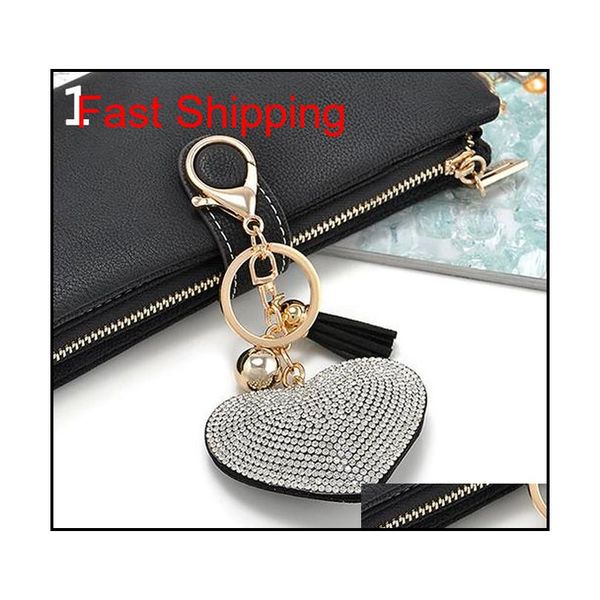 

fashion rhinestone heart shape pendant handbag keychain bag qylxxv beauty888, Silver