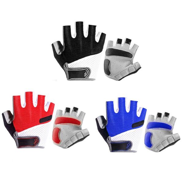 

cycling gloves wind half finger bicycle breathable mtb road racing bike outdoor sport mittens anti-slip cycle, Black
