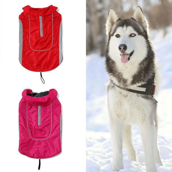 

dog apparel reflective strap waterproof polyester cat raincoat jacket flexible warm clothing rain dress puppy coat hoodie set